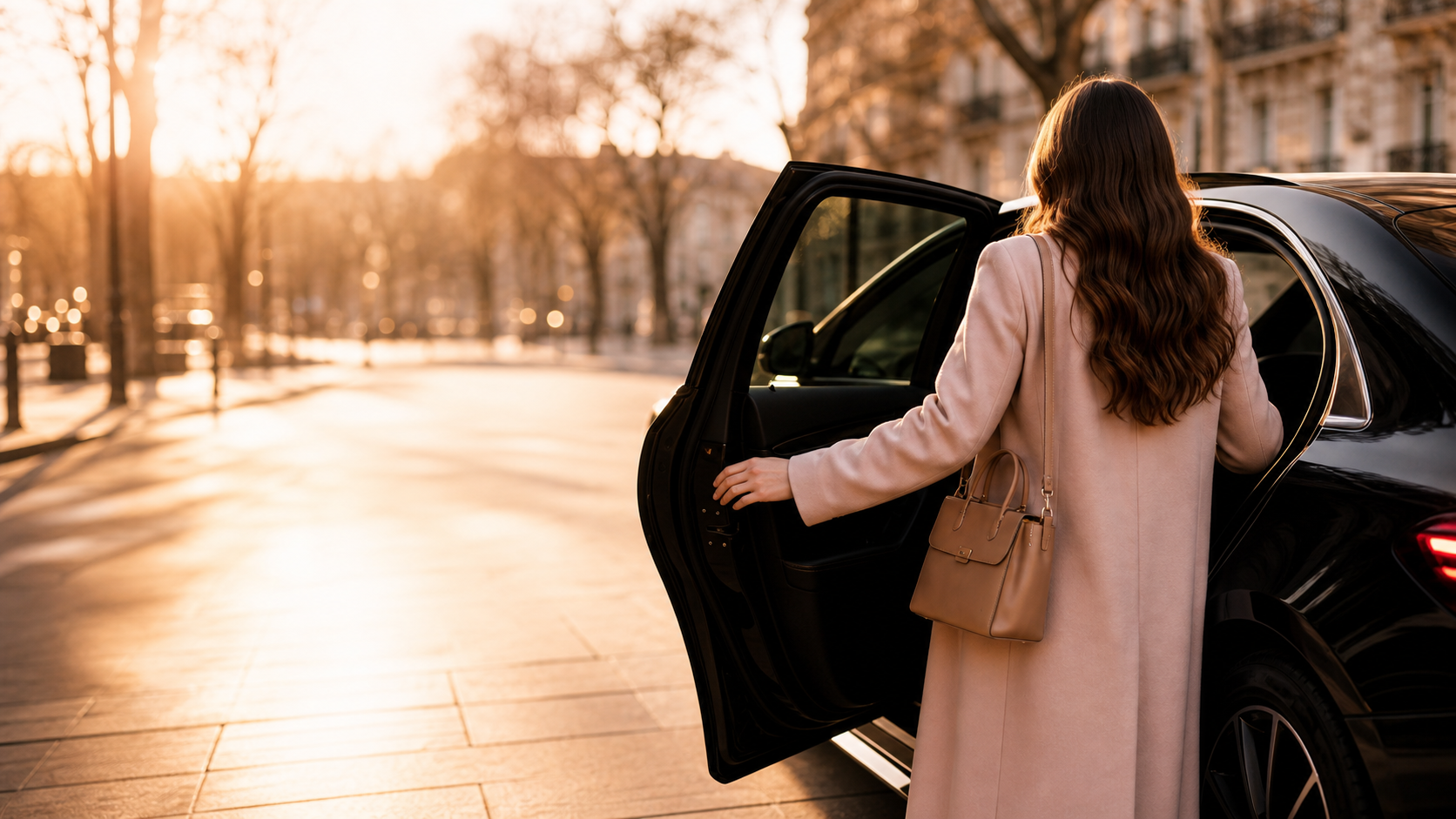 Femme montant dans une voiture privée Serenya Taxi